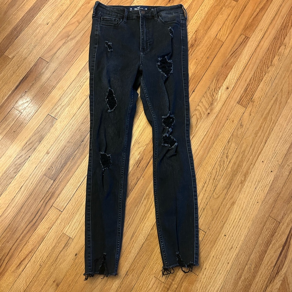 Hollister Black Skinny Distressed Jeans